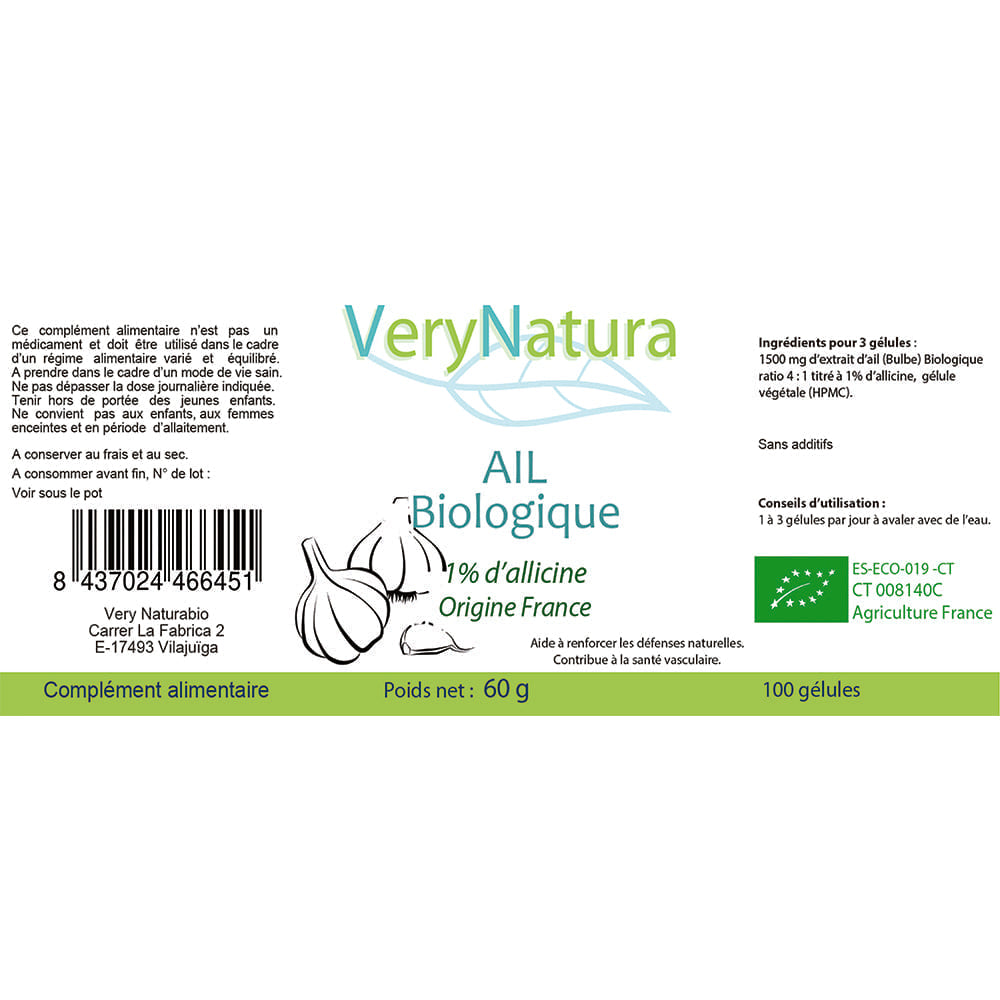 Ail Bio Extra Fort 1% Allicine - Allié Naturel pour le Cœur et l'Immunité