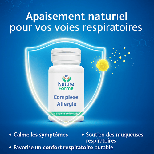 Complexe Quercétine & MSM + Plantain : Confort Respiratoire Saisonnier (Gélules Vegan) - Nature Forme