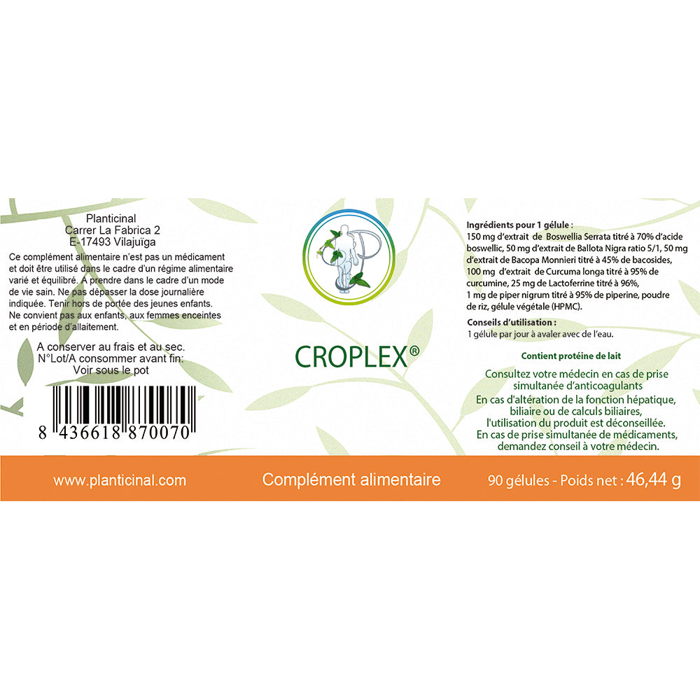 Croplex® – Soutien Naturel du Confort Digestif avec Boswellia et Curcuma