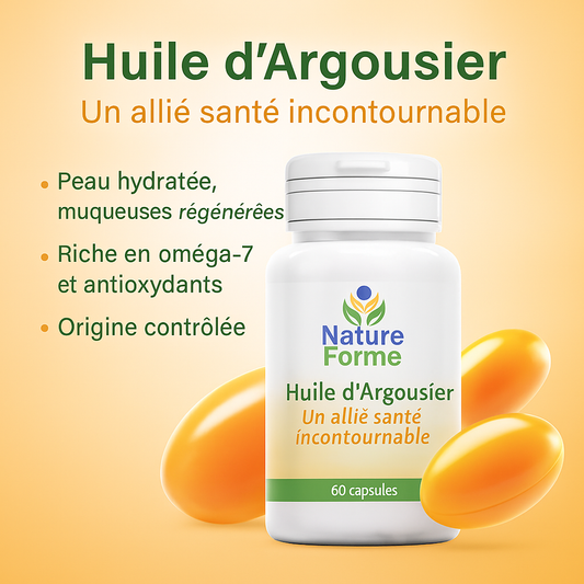 Huile d'Argousier 100% naturelle : Peau & Immunité