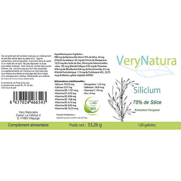 Silicium Bio (75% de Silice) : Os & Articulations