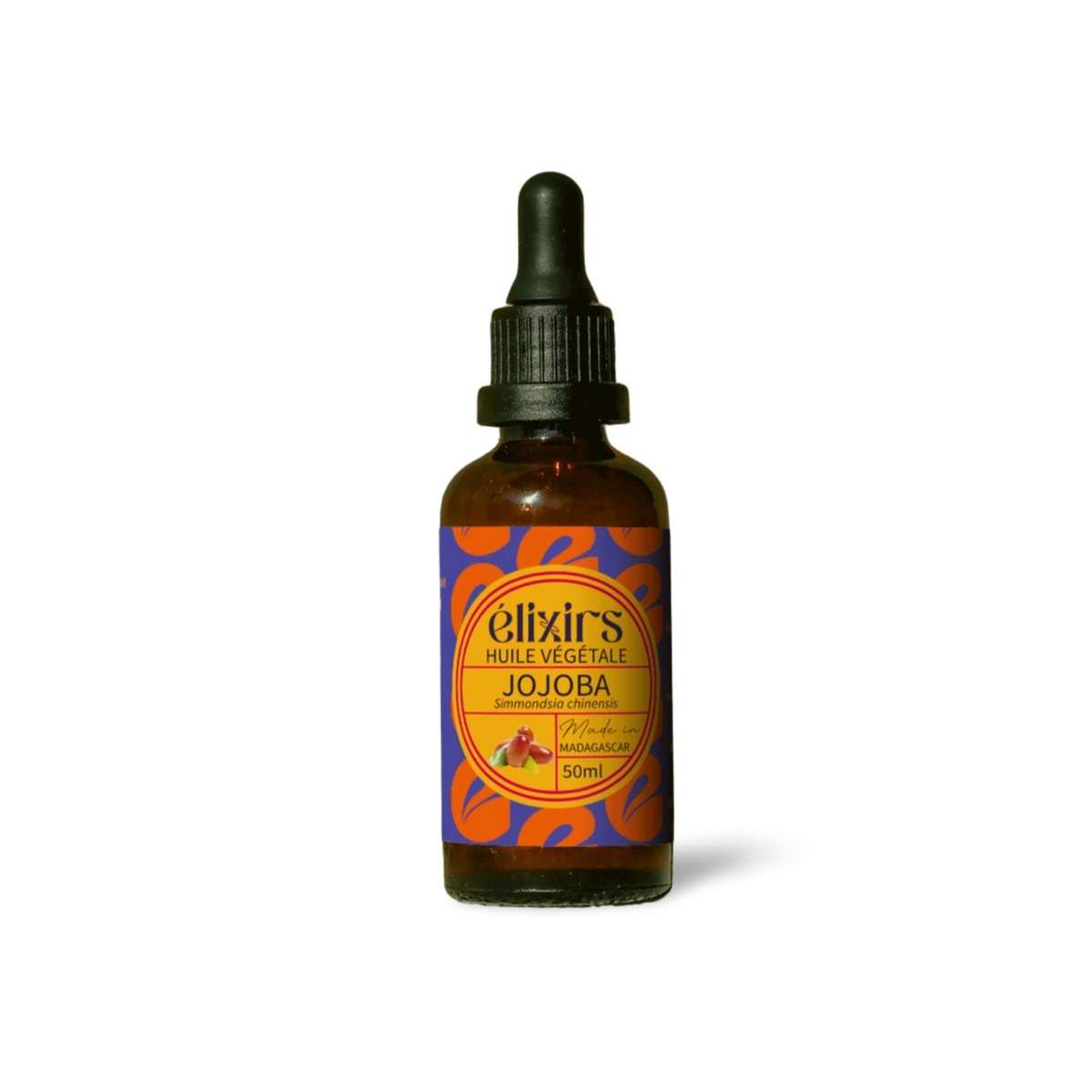 Huile de Jojoba Bio Pressée à Froid : Visage, Peaux Grasses & Mixtes, Cheveux & Barbe (50 ml) - Élixirs de Clara