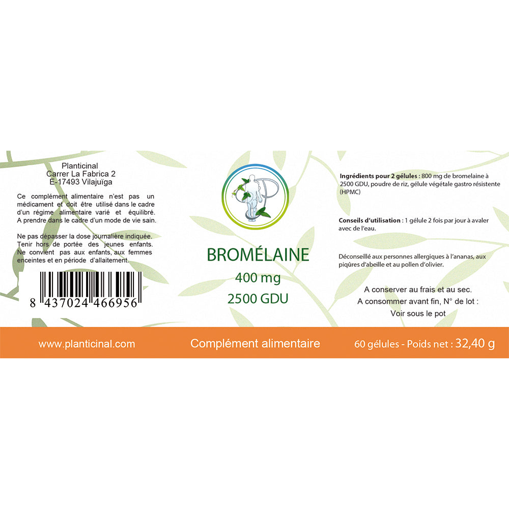 Bromélaine 400 mg 2500 GDU