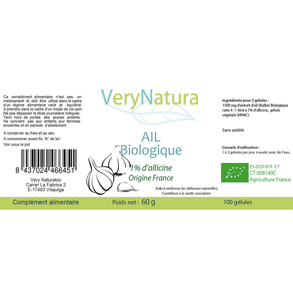 Ail Bio Extra Fort 1% Allicine - Allié Naturel pour le Cœur et l'Immunité