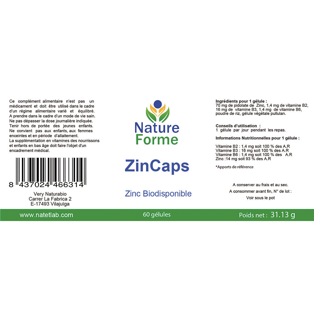 Zincaps (Zinc Pidolate) – Immunité, Vitalité & Peau