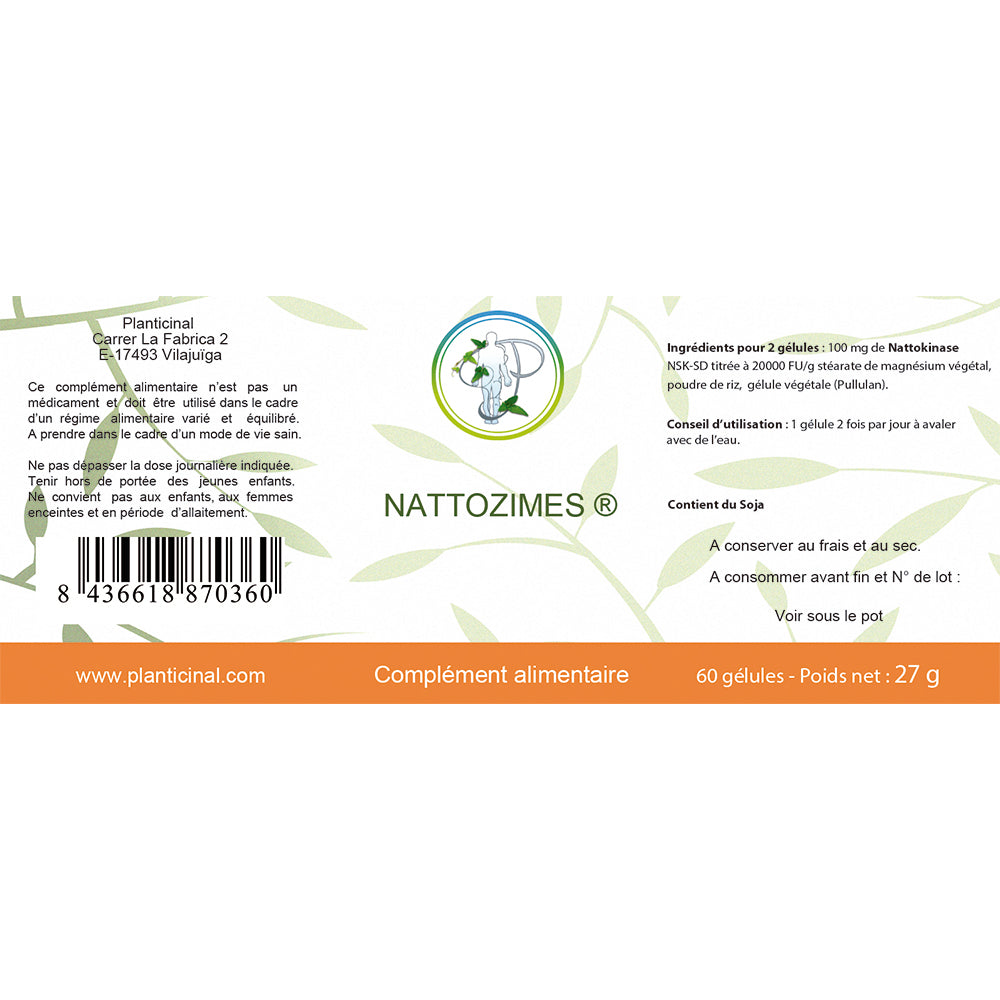 Nattokinase NSK-SD® 2000 FU - Santé Cardiovasculaire & Circulatoire - 60 Gélules Végétales