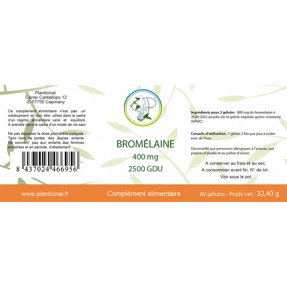 Bromélaïne 400 mg 2500 GDU Pack Promo x 5