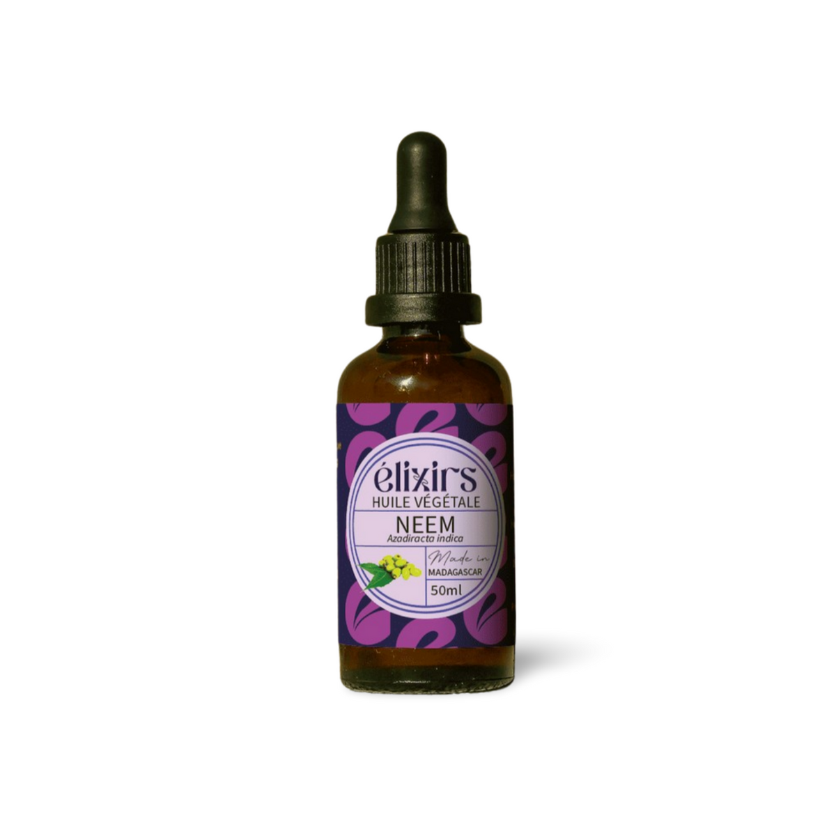Huile de Neem Bio Pressée à Froid (Azadirachta indica) : Peaux à Imperfections, Cuir Chevelu (50 ml) - Élixirs de Clara