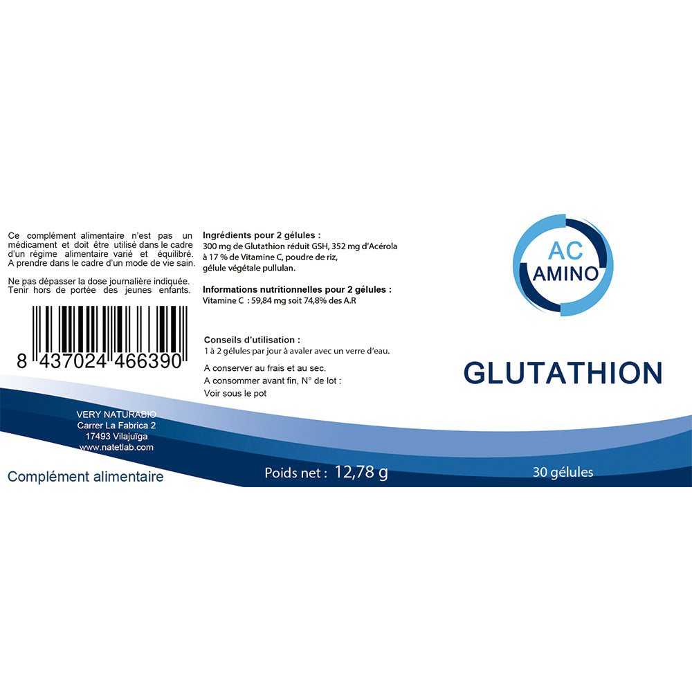 Glutathion + Acerola 17% Vitamine C :  Antioxydant