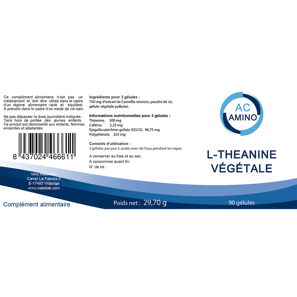 L-Théanine Végétale 250 mg : Antioxydant & Minceur