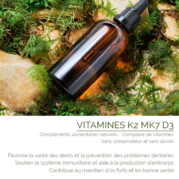 Vitamine D3 K2 MK7 (100% Naturelle) : Os & Immunité