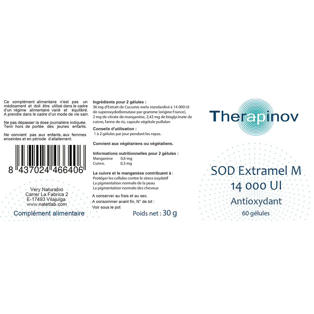 SOD Extramel 14000 UI : Antioxydant