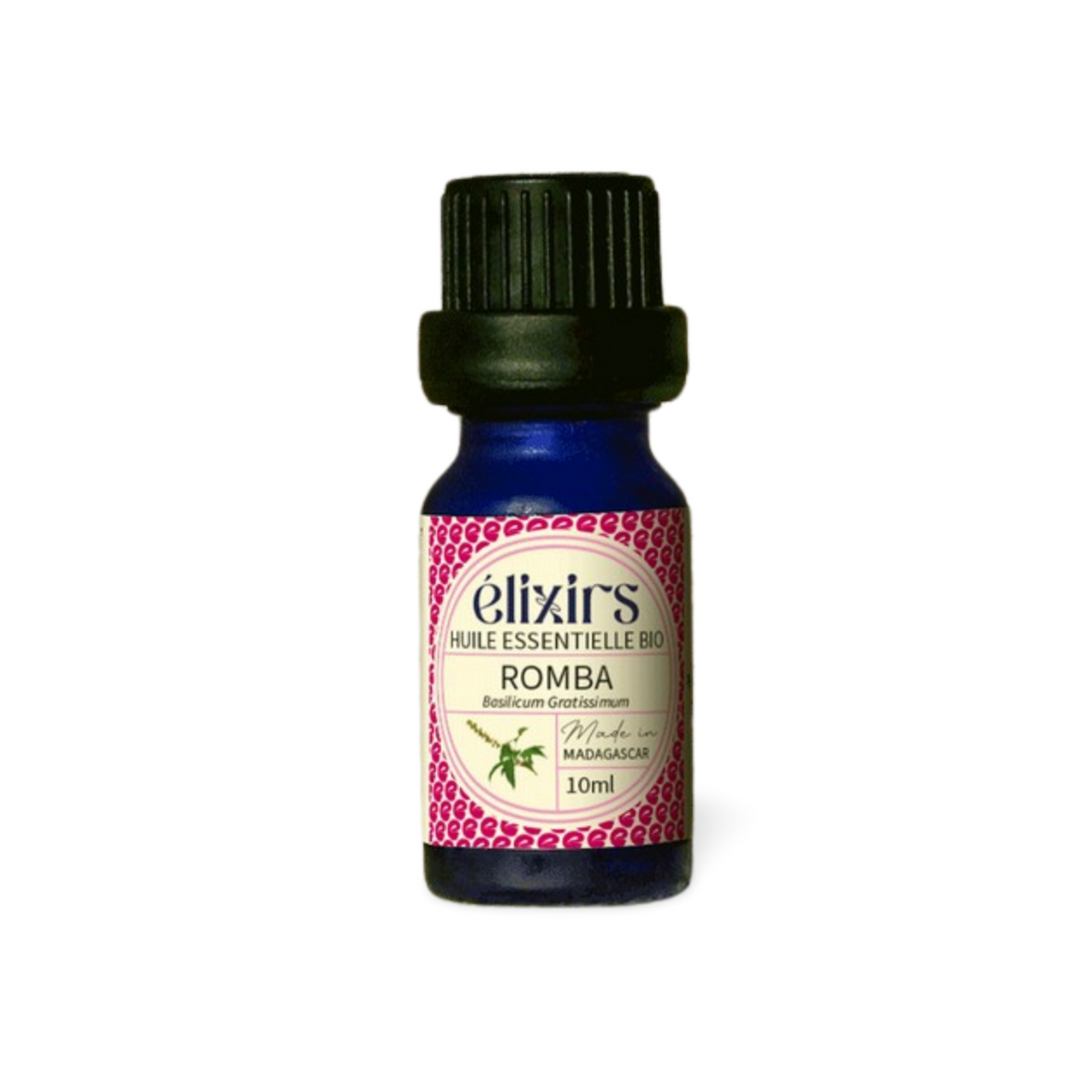 Huile Essentielle de Romba Bio (Ocimum gratissimum) de Madagascar : Basilic Sauvage, 10 ml - Élixirs de Clara