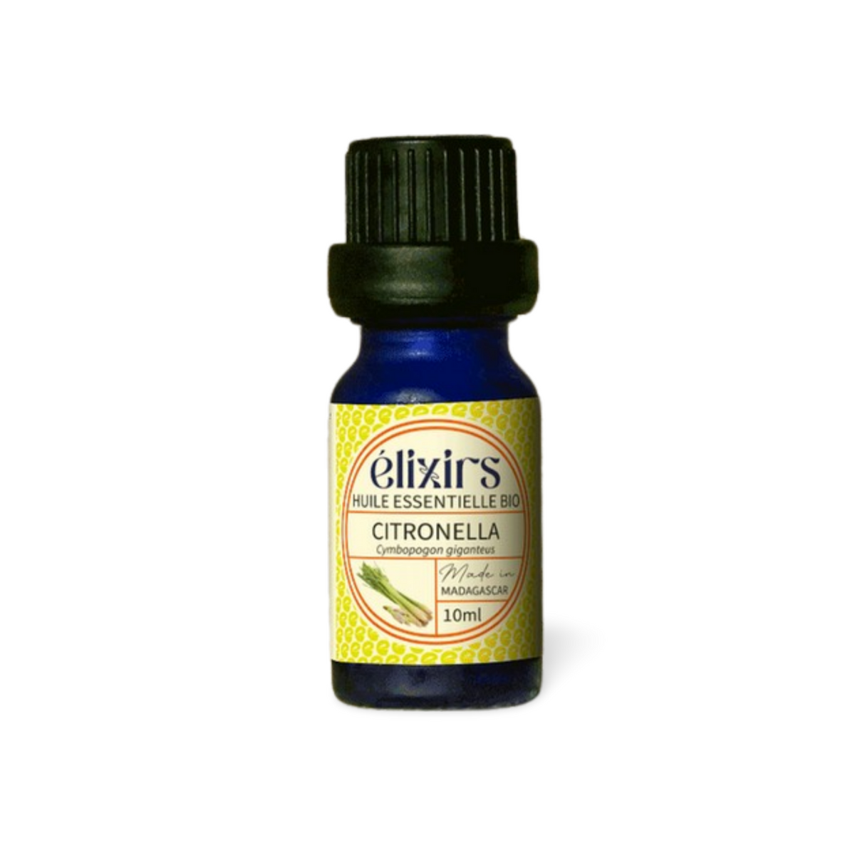 Huile Essentielle de Citronnelle Bio de Madagascar (Cymbopogon giganteus) : Anti-Moustique Naturel, 10 ml - Élixirs de Clara