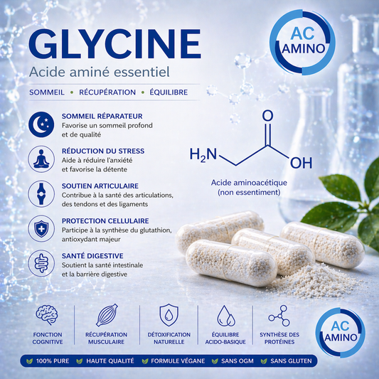 Glycine 100% Poudre Pure – Votre Allié Naturel pour la Régénération Musculaire et le Métabolisme