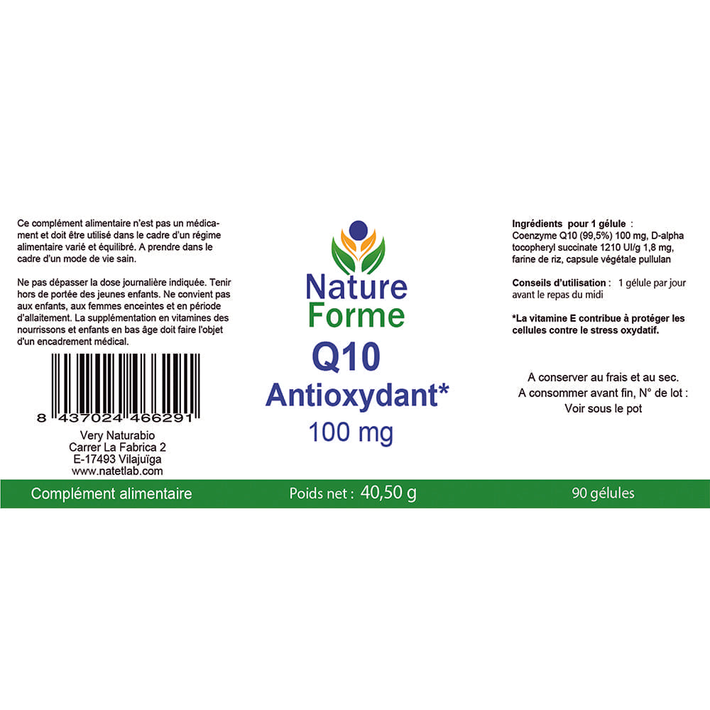 Coenzyme Q10 100 mg + Vitamine E – Énergie & Antioxydant