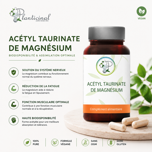 Magnésium Acétyl Taurinate 500 mg – Formule pure à haute tolérance