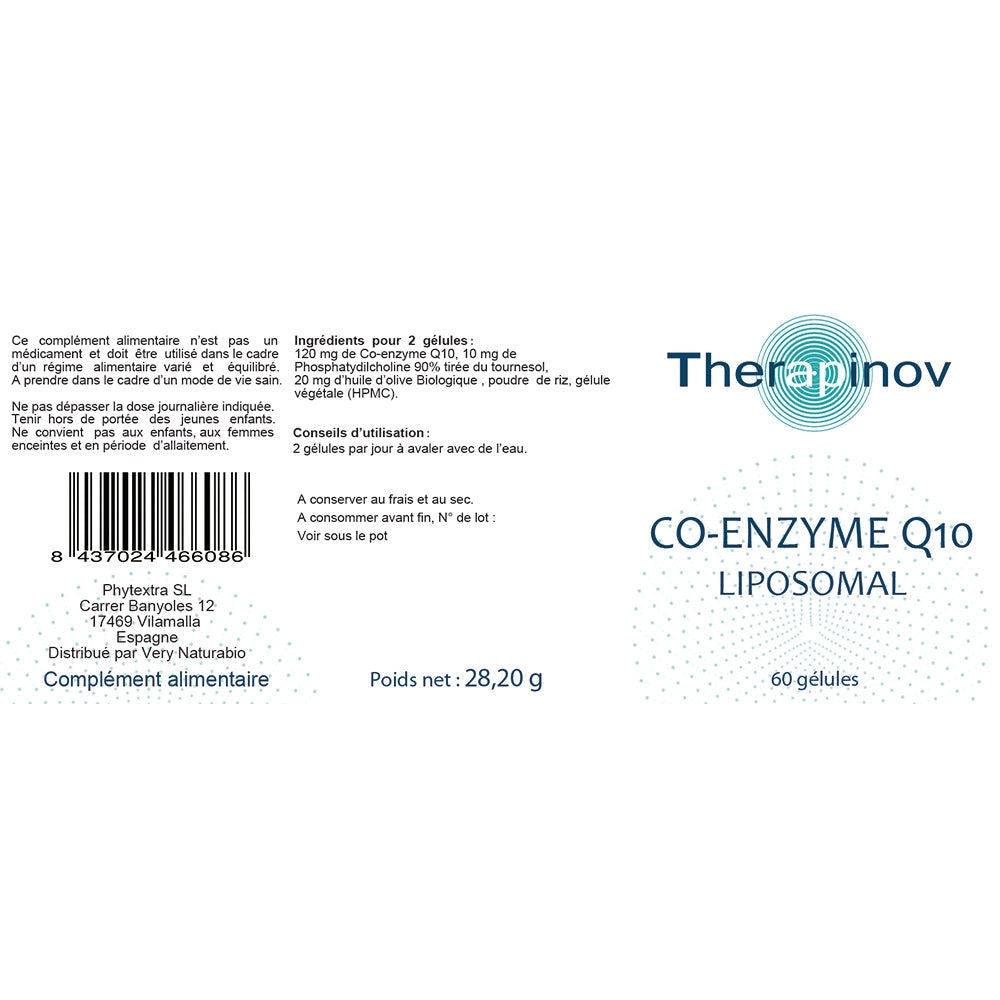 Co- Enzyme Q10 60 mg Liposomal : Antioxydant, Cœur & Circulation