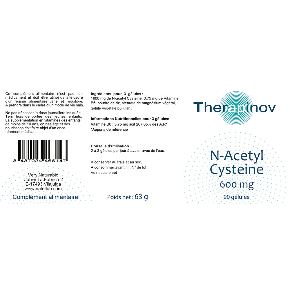 N-Acétyl Cystéine (NAC) 600 mg - Antioxydant & Voies Respiratoires
