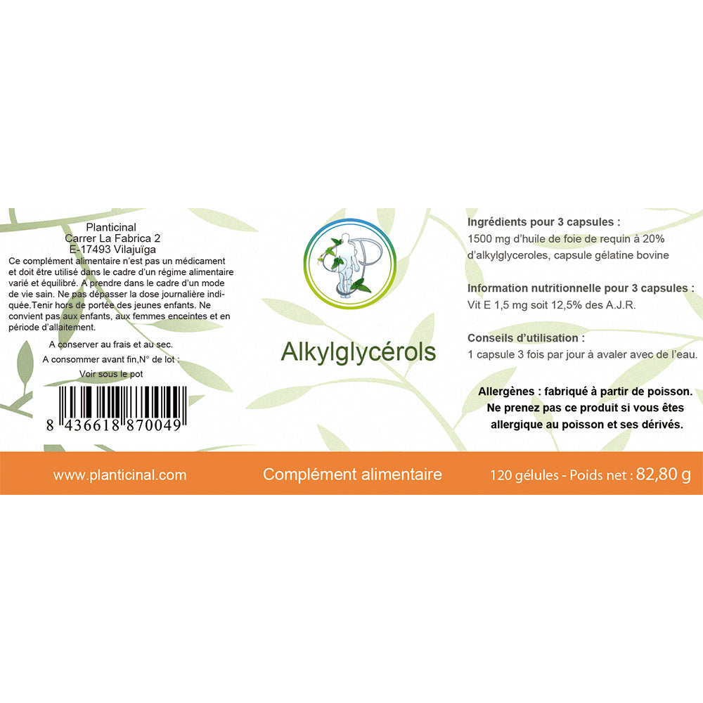 Alkylglycérols 20% + Oméga-3 – Contribue au Bien-être et aux Défenses Naturelles