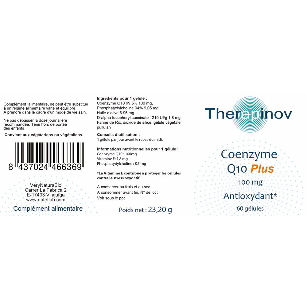 Co-Enzyme Q10 100mg Plus : Antioxydant, Cœur & Circulation