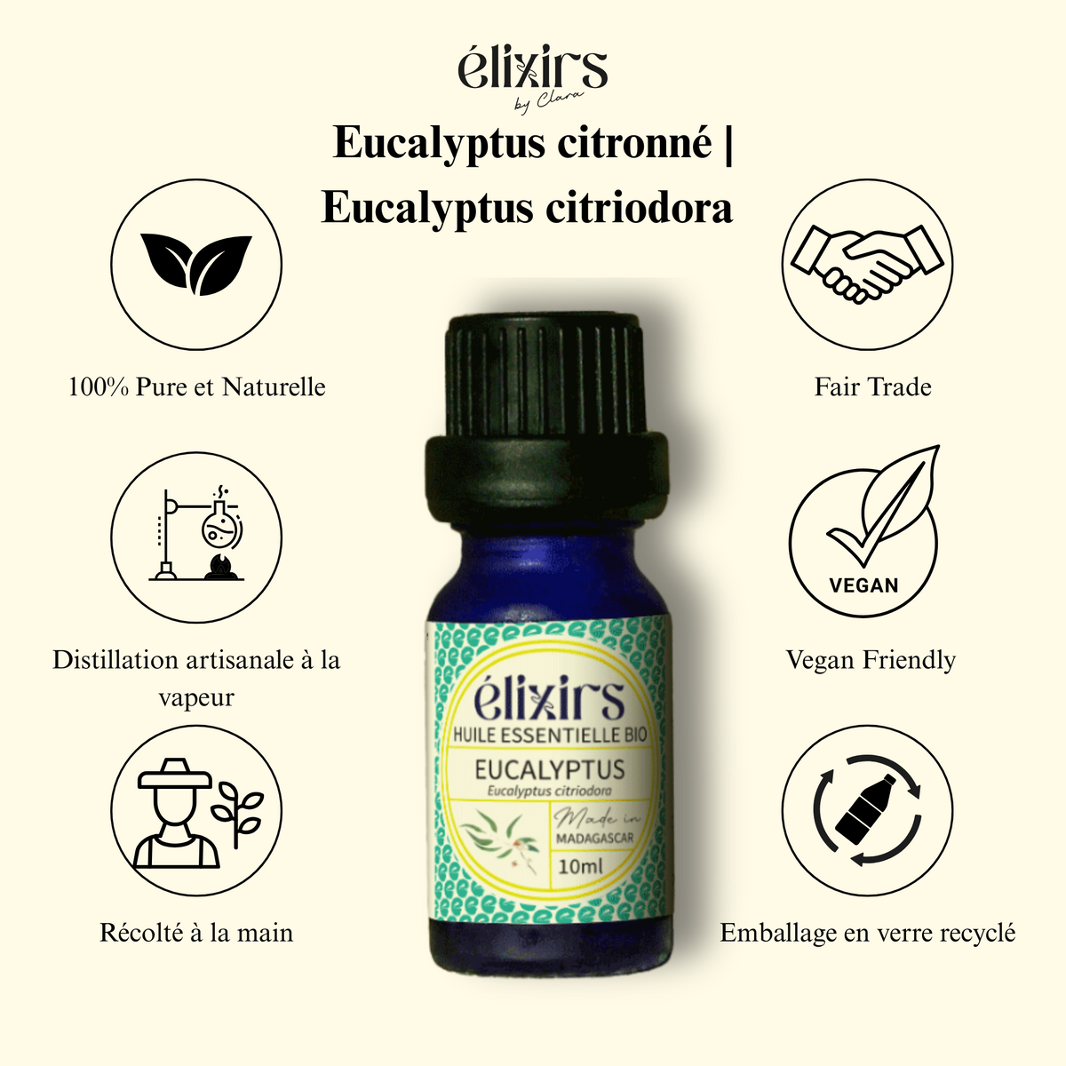 Huile Essentielle d'Eucalyptus Citronné Bio (Élixirs de Clara), photo 3
