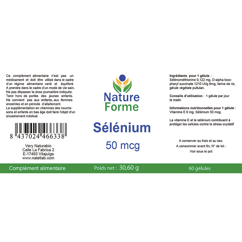 Sélénium + Vit E : Antioxydant