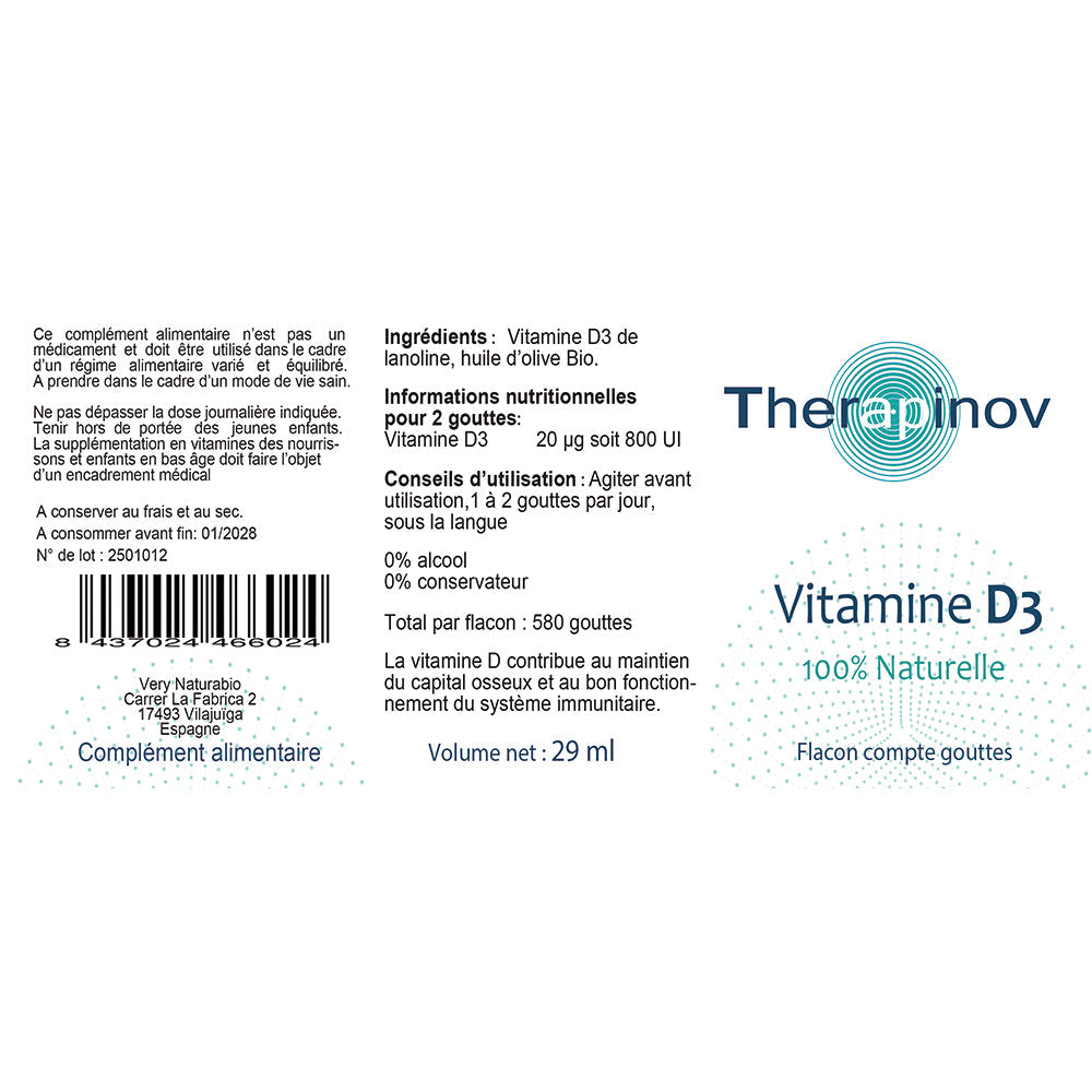 Vitamine D3 de Lanoline 100 % Naturelle : Os & Immunité