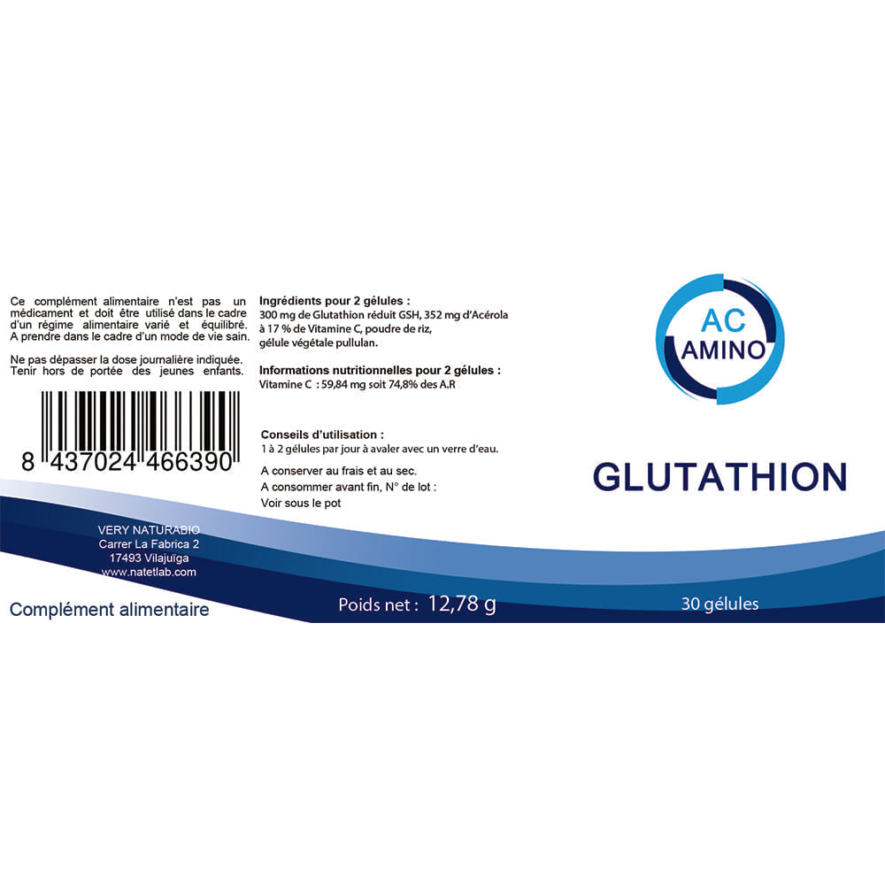 Glutathion Réduit + Acérola 17% Vitamine C (Acamino), photo 2