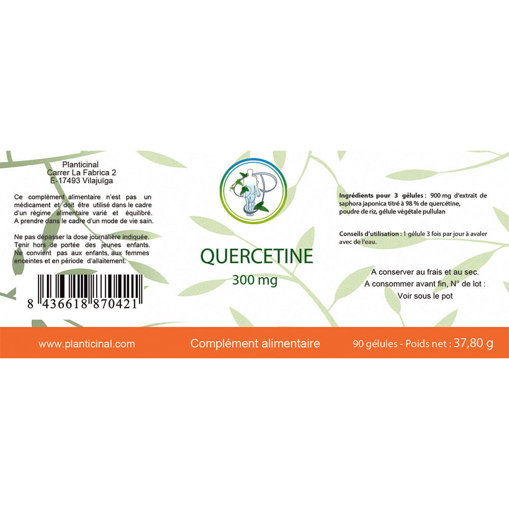 Quercétine 300 mg – Antioxydant Naturel pour le Confort Respiratoire