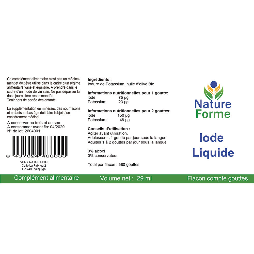Iode liquide : Thyroïde & Système nerveux