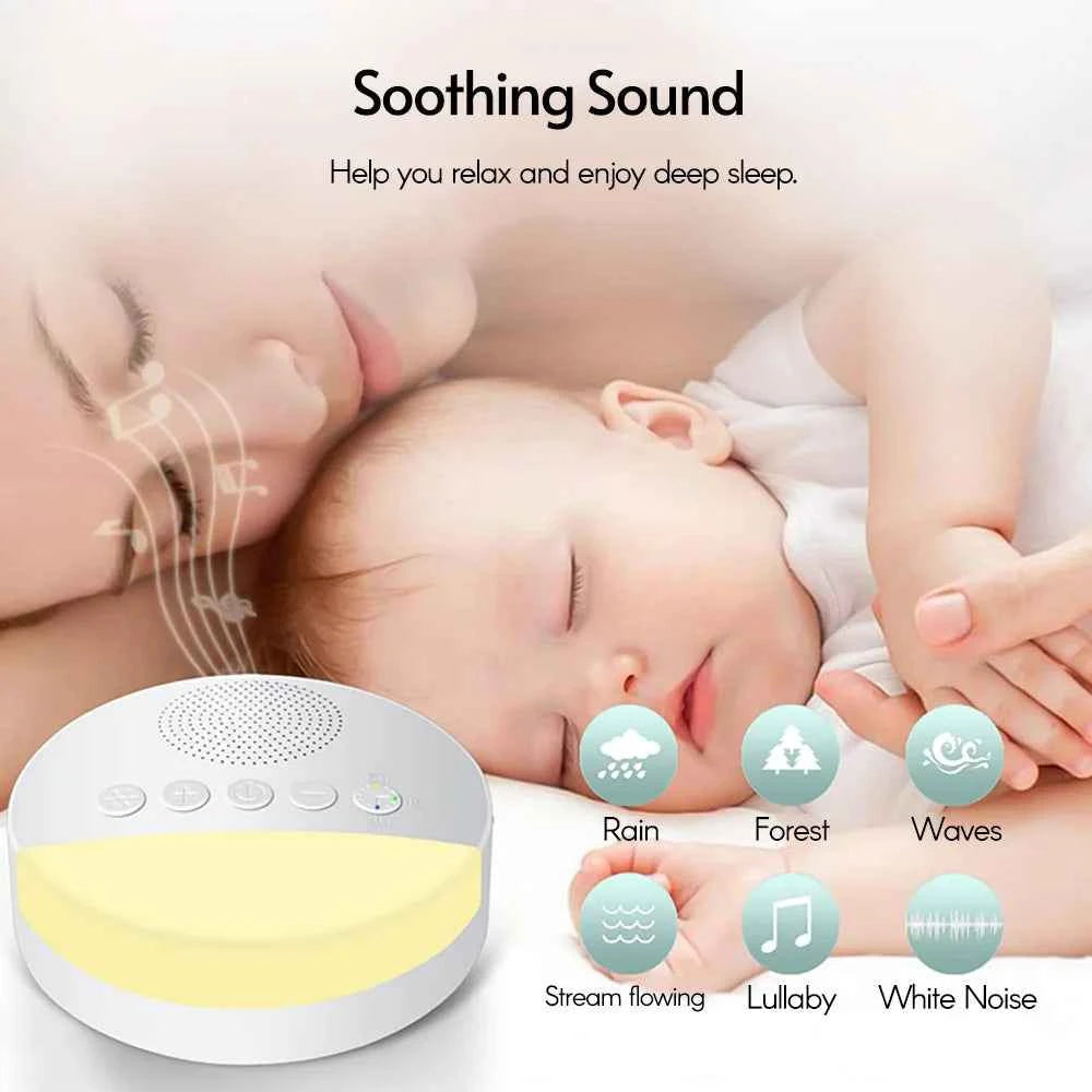 Machine à bruit blanc & lumière pour bébé avec plusieurs sons apaisants pour un sommeil profond
