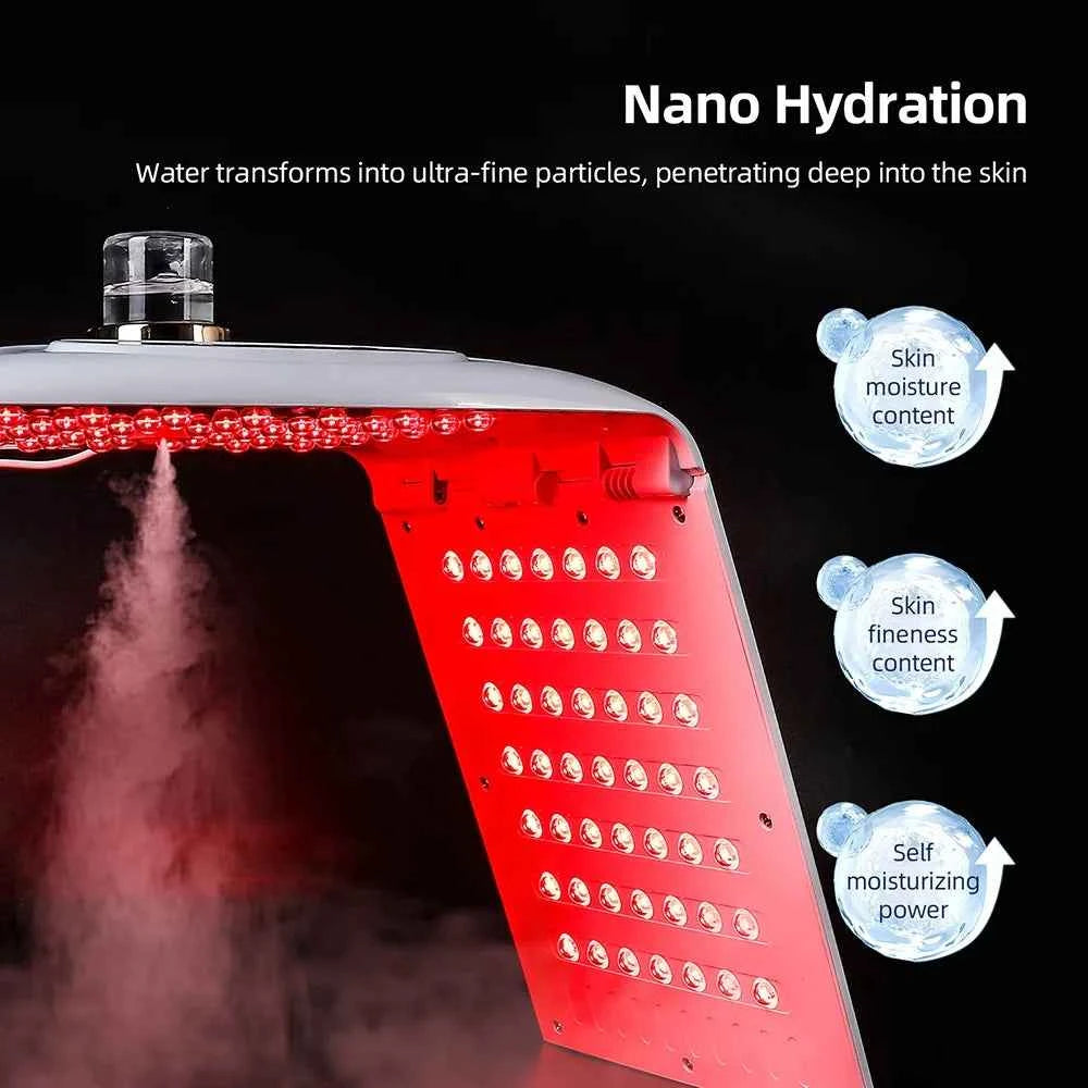 Machine luminothérapie LED pliable avec hydratation nano pour une peau éclatante