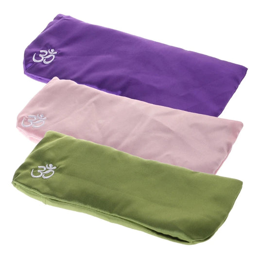 Masques de relaxation yoga en violet, rose et vert pour séances de méditation et de détente