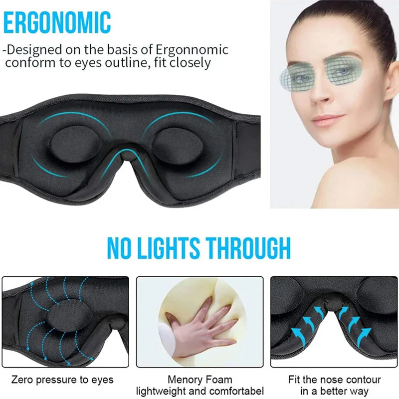 Masque relaxation musicale ergonomique en mousse mémoire, adaptée pour un confort optimal pendant la détente