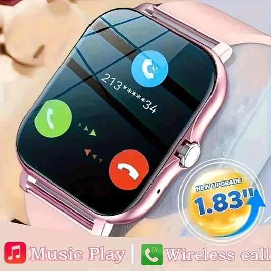 Montre connectée fitness avec écran 1.83 pouces, appels sans fil et musique intégrée