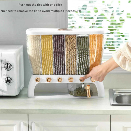Organisateur de cuisine hermétique élégant avec des compartiments pour céréales et légumineuses faciles d'accès