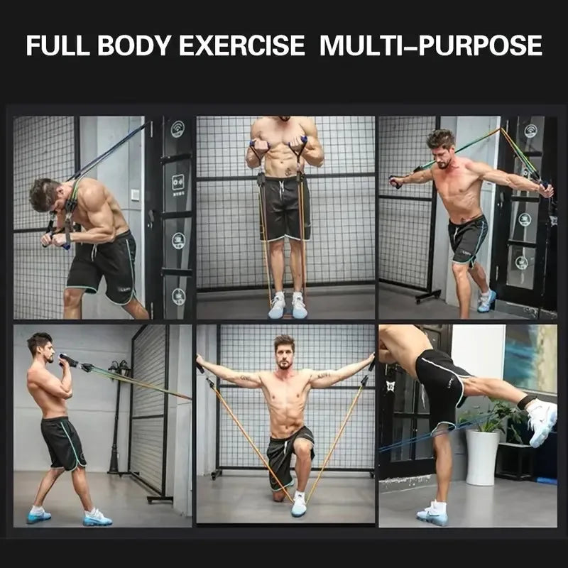 Entraînement complet du corps avec bandes de résistance pour exercices multifonctions à la maison