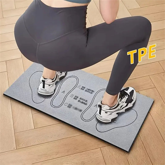Tapis d'entraînement fitness en TPE avec repères pour un entraînement efficace à domicile